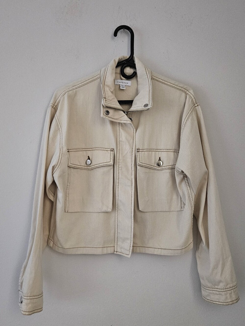 🔥Topshop Beige Utility Jacket with Front Flap Pockets size 4 (US) NEW!🔥🔥🔥